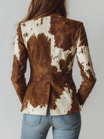 Alessia Vintage Cow-Print Blazer