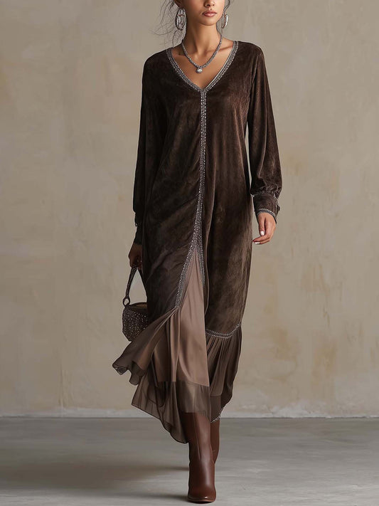 Teodora midi dress - Brown