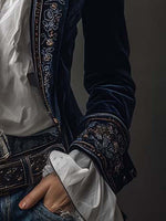 Chiara embroidered longline jacket - cuff detail