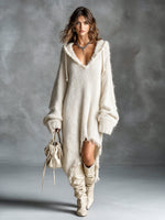 Noemi Hooded Soft Knit Midi Dress