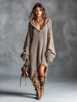 Noemi Hooded Soft Knit Midi Dress