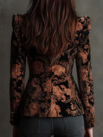 Sofia Black & Bronze Floral Blazer