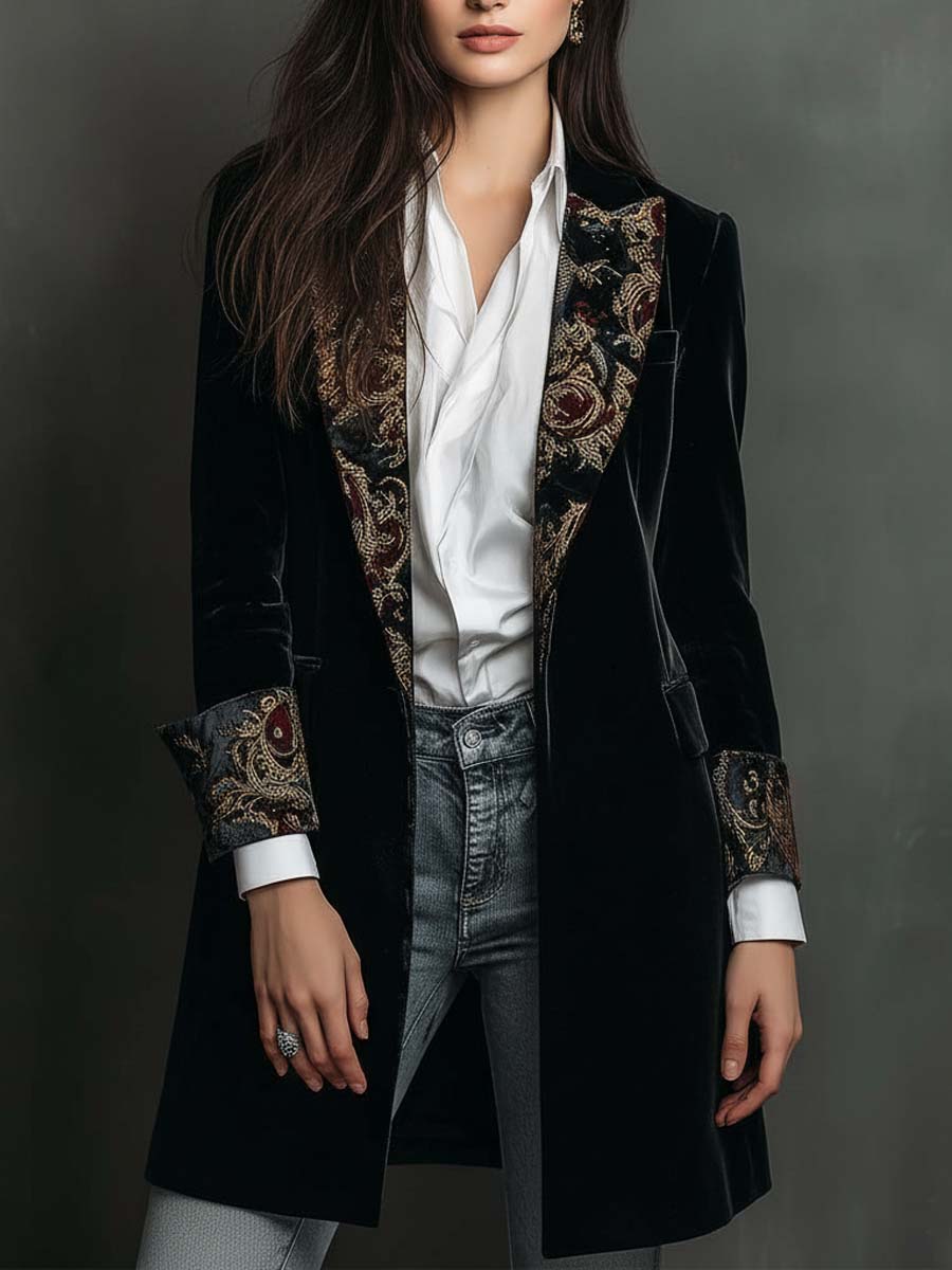 Camilla Fitted Baroque Print Blazer