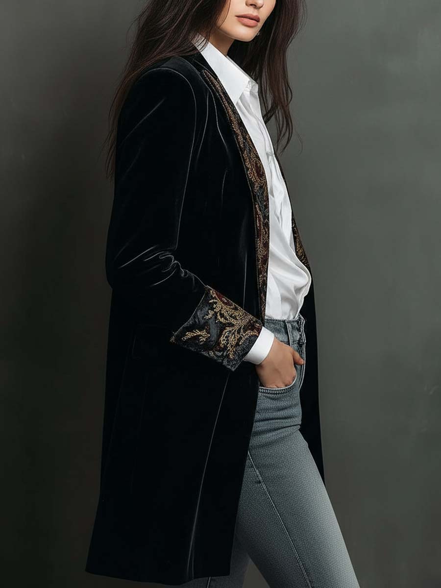 Camilla Fitted Baroque Print Blazer