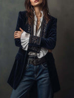 Chiara Embroidered Longline Jacket