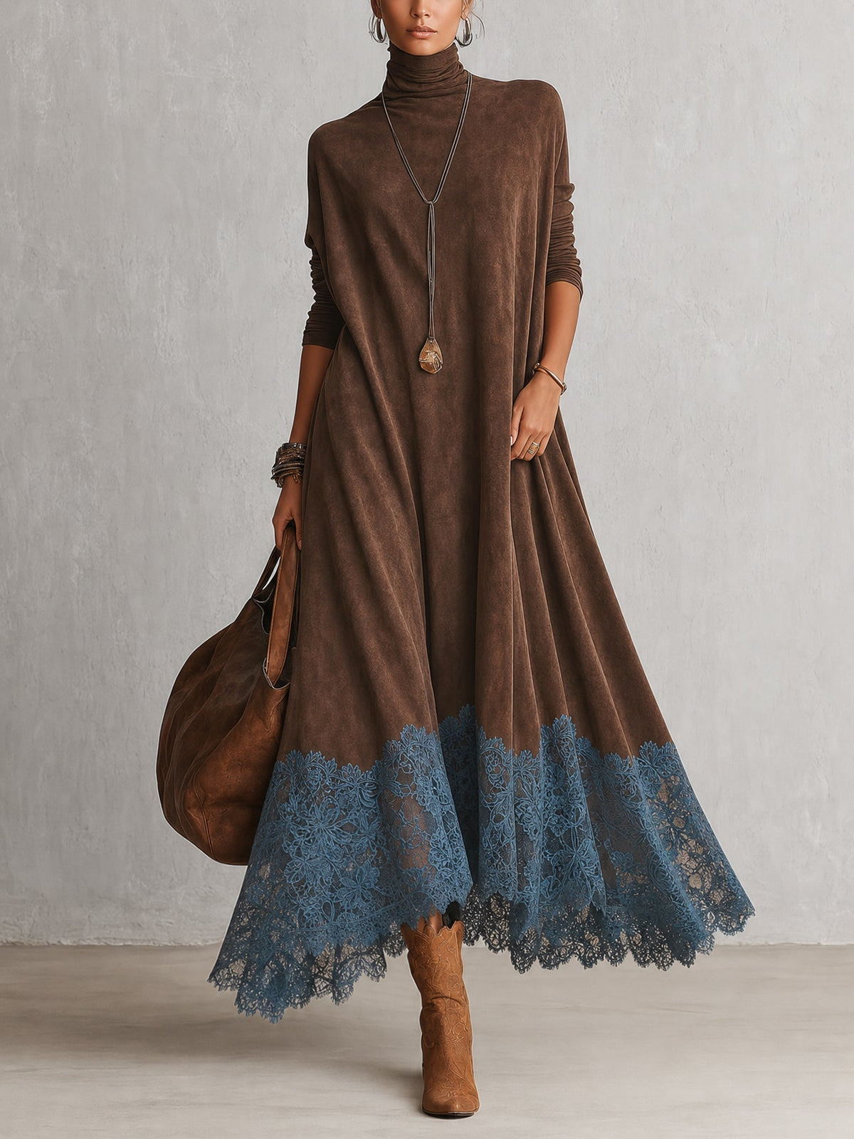 Rosalba maxi dress - Brown