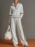 Raffaella Half-Zip Sweatshirt & Wide-Leg Pants Set