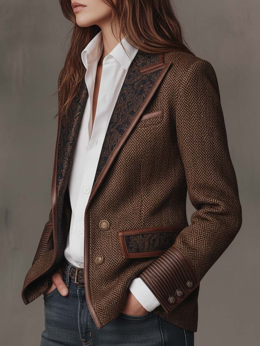Francesca herringbone blazer - side