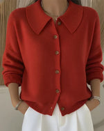 Cornelia Pointed-Collar Cardigan - Orange