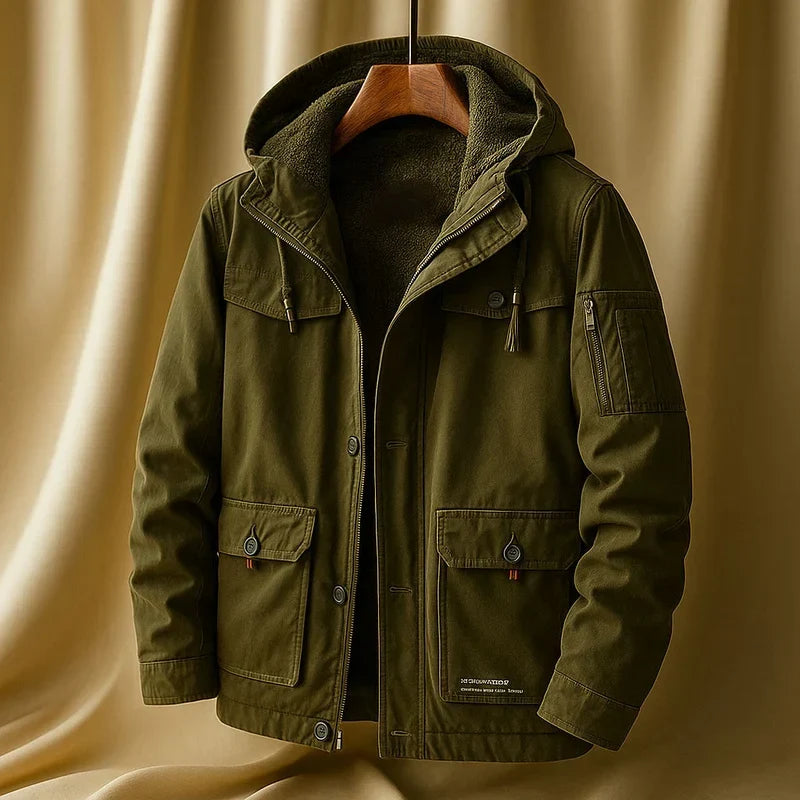Roberto Fleece-Lined Hooded Work Jacket