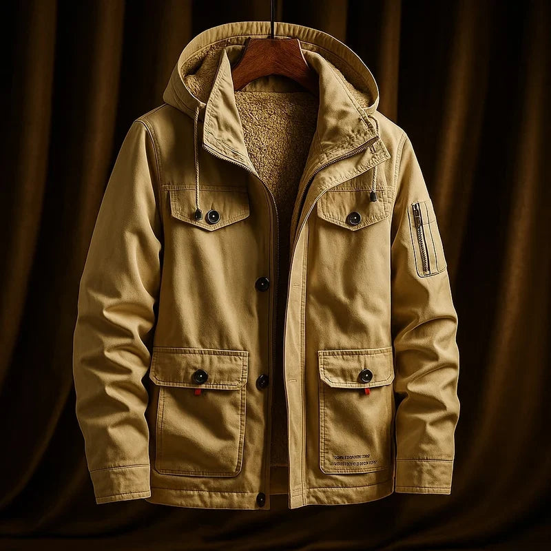 Roberto Fleece-Lined Hooded Work Jacket