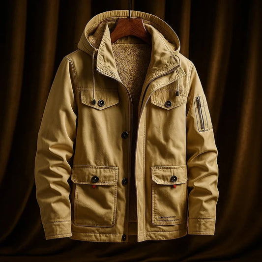 Roberto Fleece-Lined Hooded Work Jacket