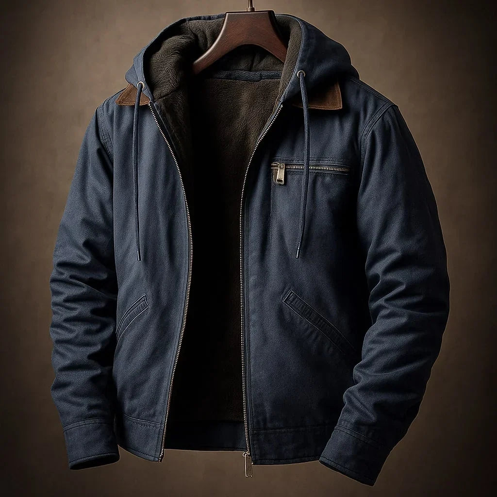 Paolo Sherpa-Lined Hooded Canvas Jacket