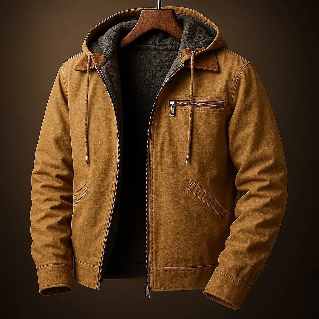 Paolo Sherpa-Lined Hooded Canvas Jacket