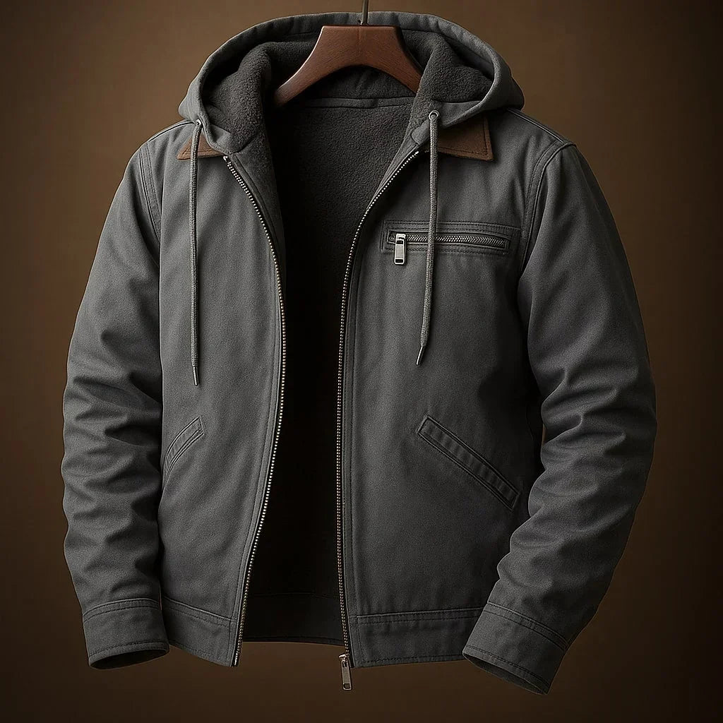 Paolo Sherpa-Lined Hooded Canvas Jacket