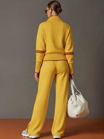 Raffaella Half-Zip Sweatshirt & Wide-Leg Pants Set