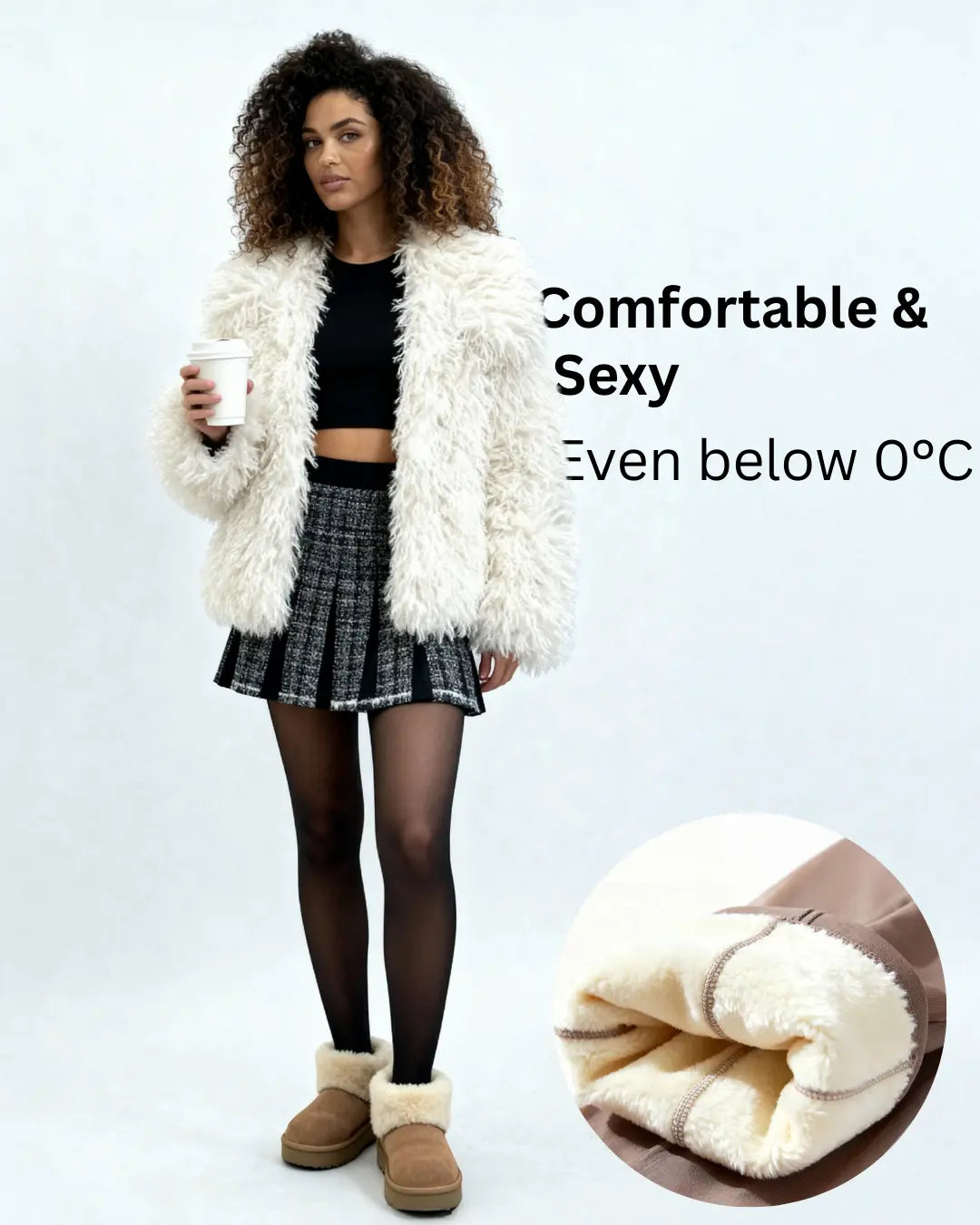 Alba Fleece-Lined Sheer-Look Thermal Tights