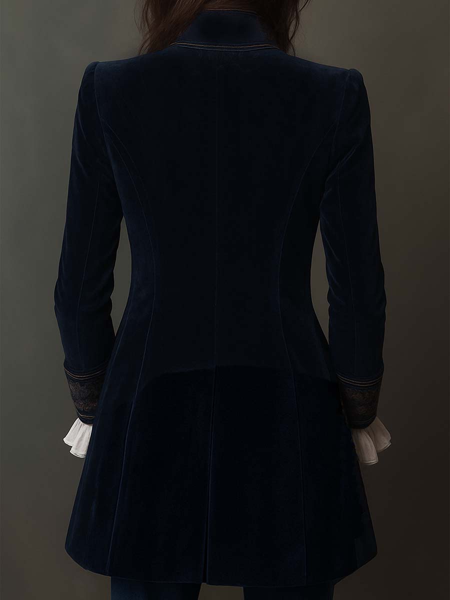 Chiara embroidered longline jacket - back view