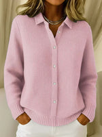 Ersilia Textured Knit Cardigan - Pink