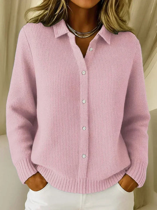 Ersilia Textured Knit Cardigan - Pink