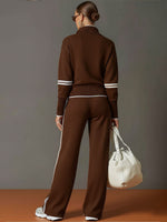 Raffaella Half-Zip Sweatshirt & Wide-Leg Pants Set