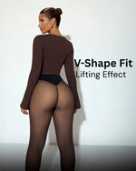 Alba Fleece-Lined Sheer-Look Thermal Tights