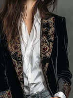 Camilla Fitted Baroque Print Blazer