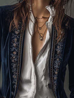 Chiara Embroidered Longline Jacket