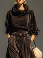 Ivonne Boho Cowl-Neck Top & Wide Pants Set