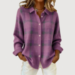 Giulia plaid knit shacket cardigan