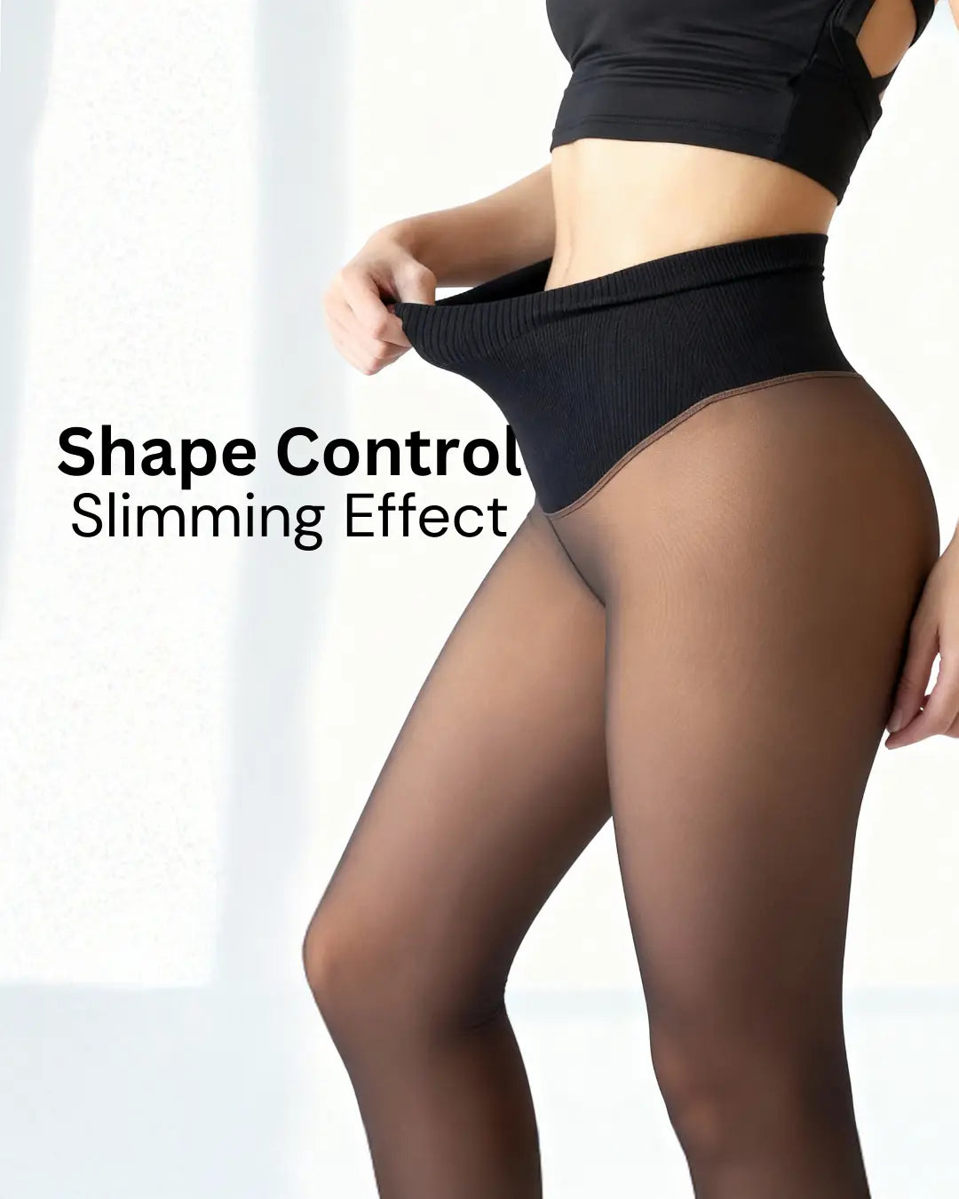Alba Fleece-Lined Sheer-Look Thermal Tights