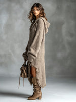 Noemi Hooded Soft Knit Midi Dress