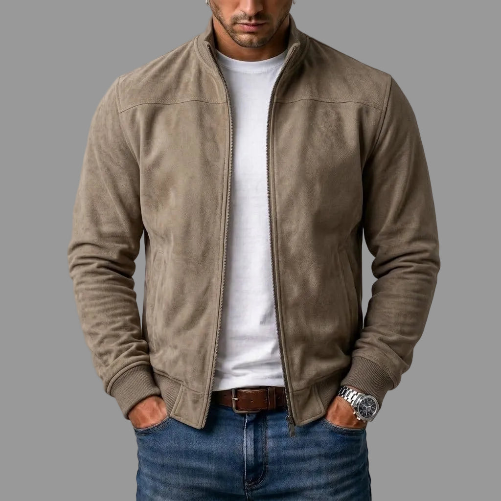 Matteo suede-look bomber jacket for men