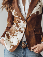 Alessia Vintage Cow-Print Blazer
