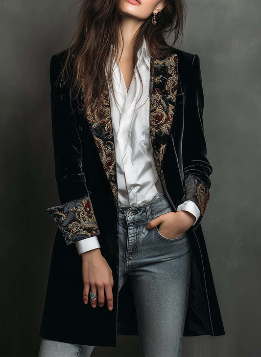 Camilla Fitted Baroque Print Blazer