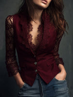 Vittoria Lace-Sleeve Blazer