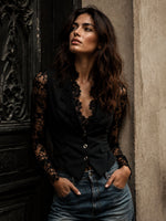 Vittoria Lace-Sleeve Blazer
