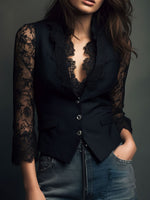 Vittoria Lace-Sleeve Blazer