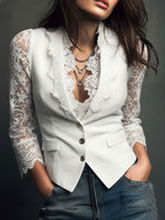 Vittoria Lace-Sleeve Blazer