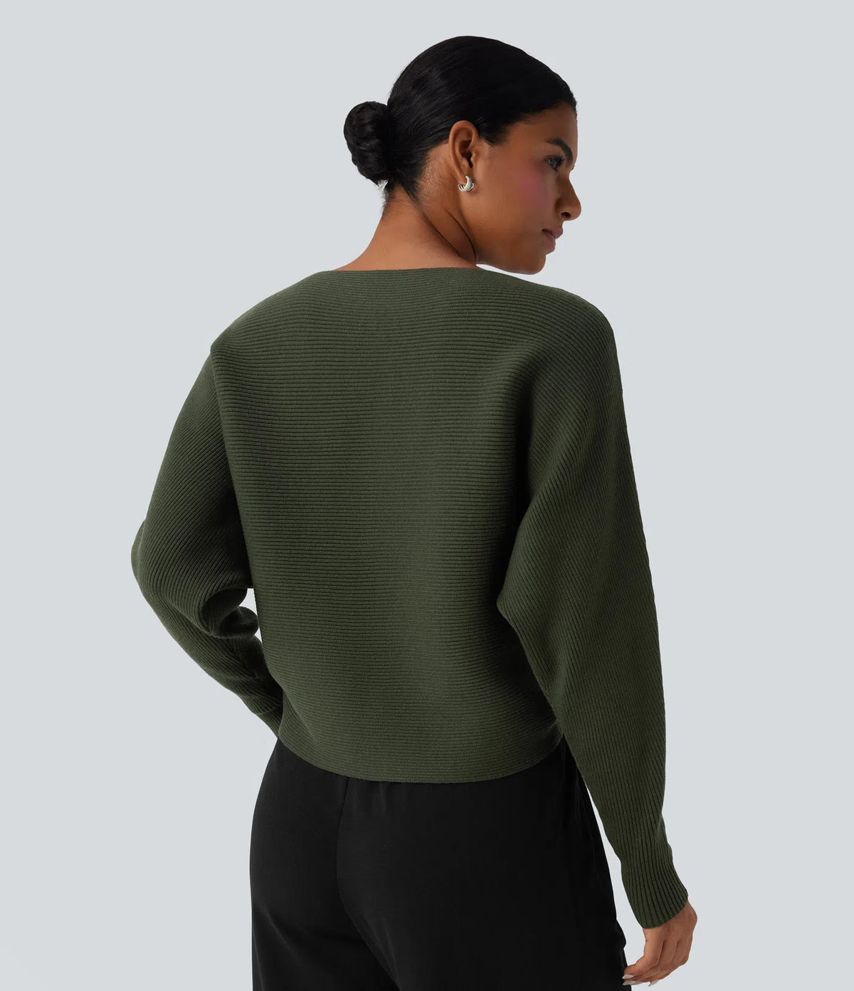 Boat Neck Batwing Sleeve Casual Jumper