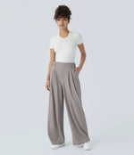 Halara Flex™ High Waisted Pocket Wide Leg Waffle Work Trousers