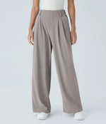 Halara Flex™ High Waisted Pocket Wide Leg Waffle Work Trousers