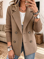 Harlow Knit Sleeve Blazer - Khaki