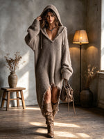 Noemi Hooded Soft Knit Midi Dress