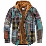 Ottavio Hooded Patchwork Plaid Shirt Jacket