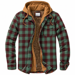 Ottavio Hooded Patchwork Plaid Shirt Jacket