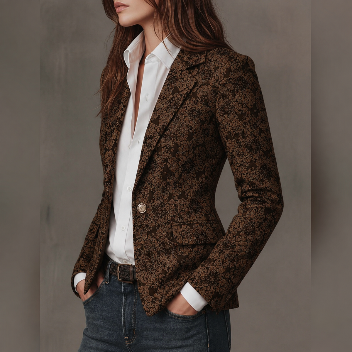 Loretta Fitted Jacquard Blazer