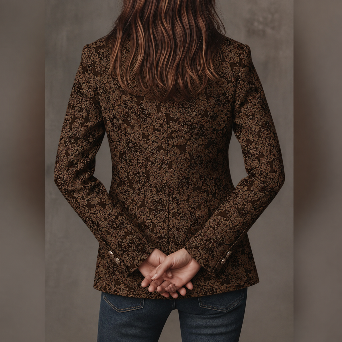 Loretta Fitted Jacquard Blazer