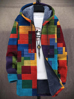 Federico patchwork hooded coat - Jewel Mosaic