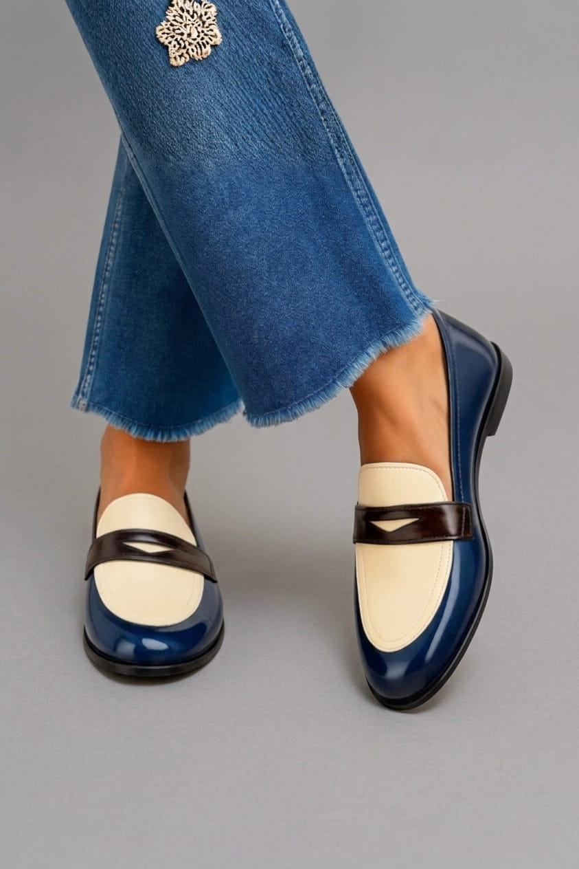 Camilla Two-Tone Penny Loafers
